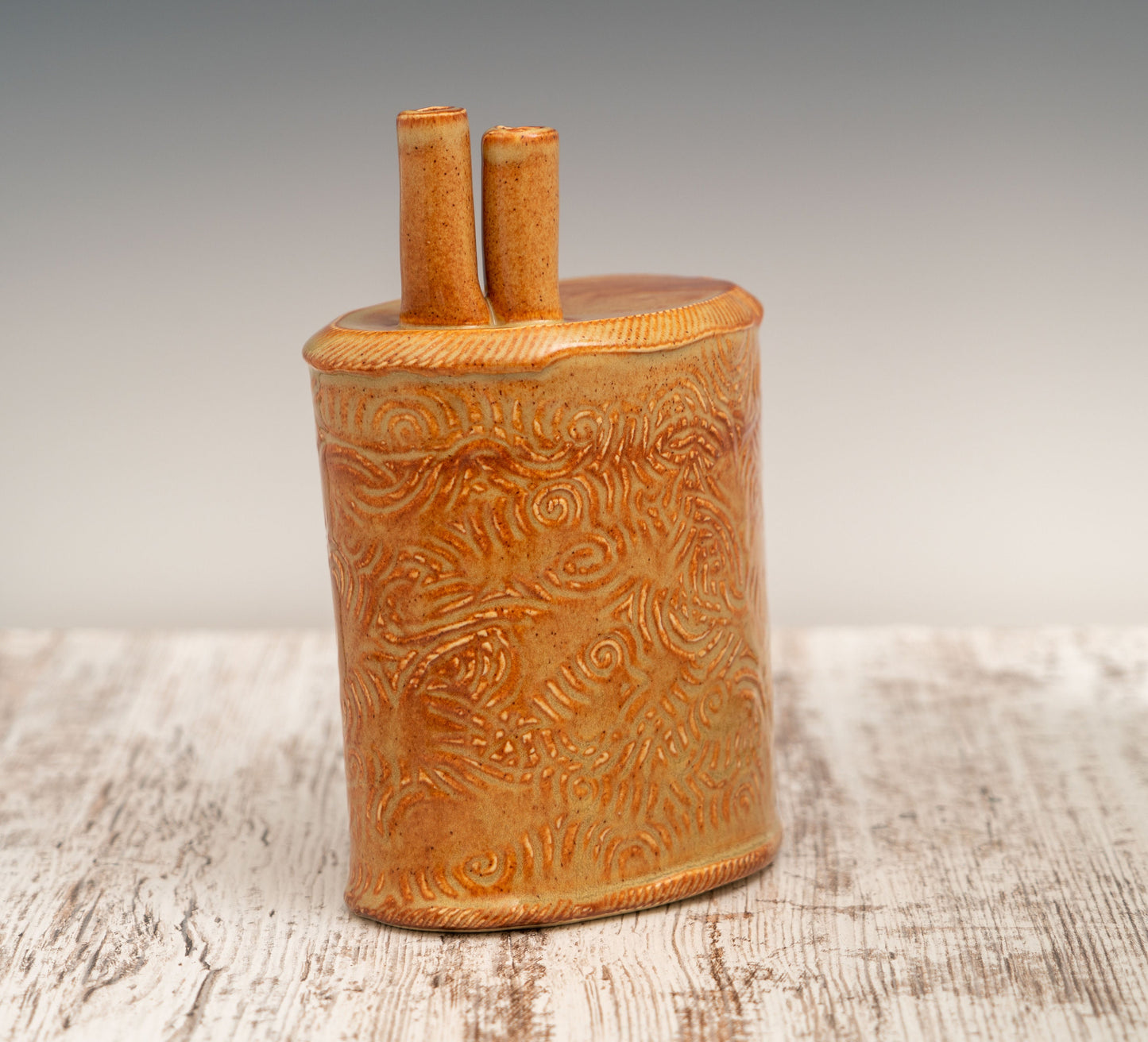 Large Shino Double Necked Vase