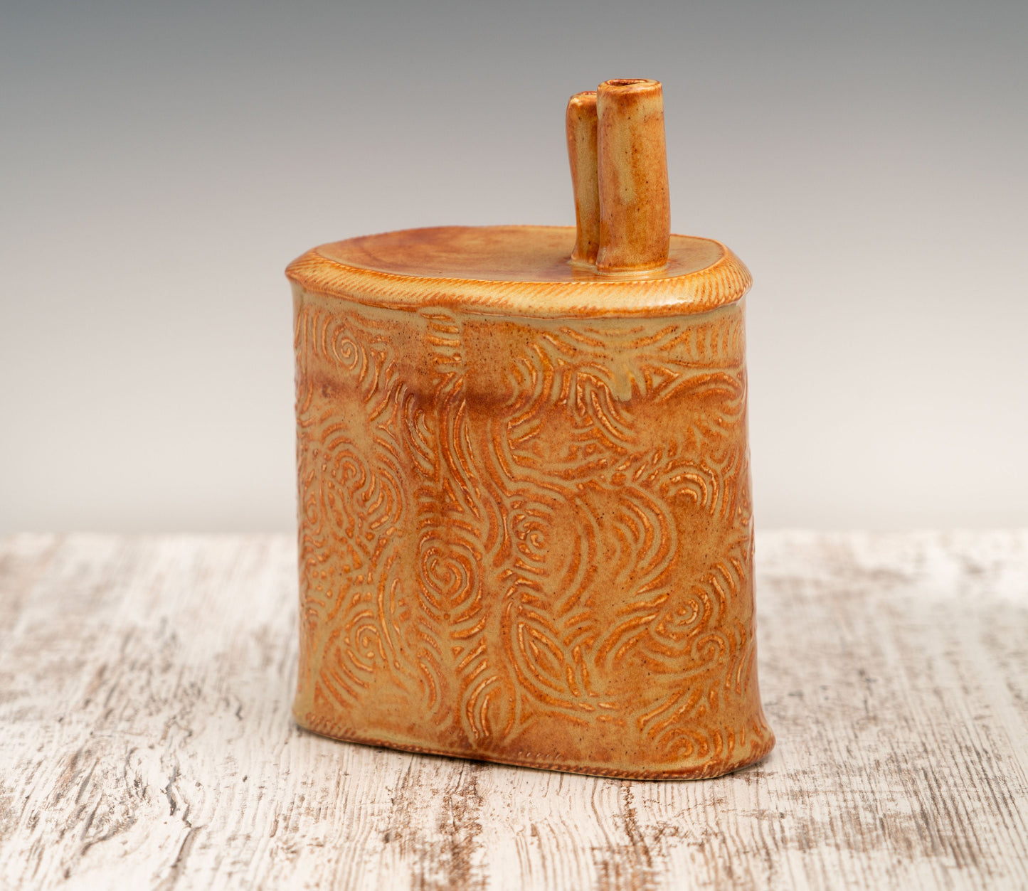 Large Shino Double Necked Vase