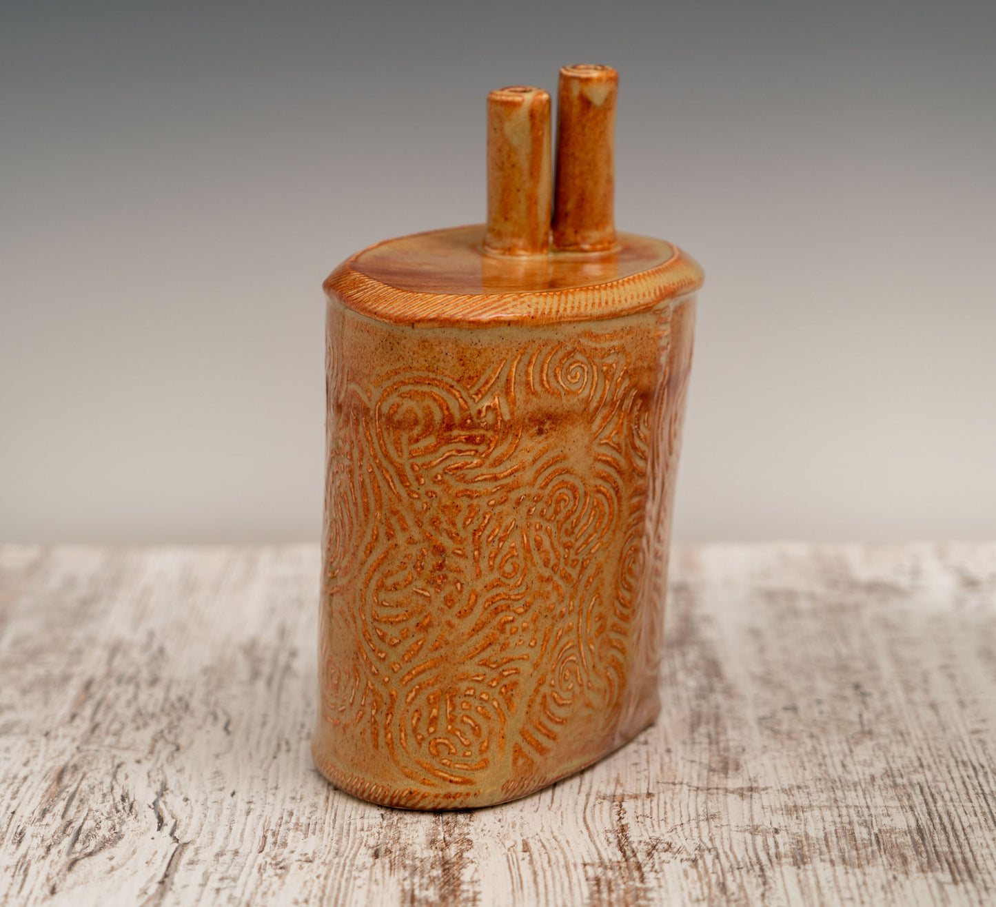 Large Shino Double Necked Vase
