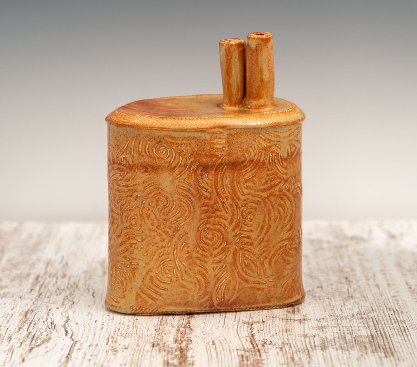 Large Shino Double Necked Vase