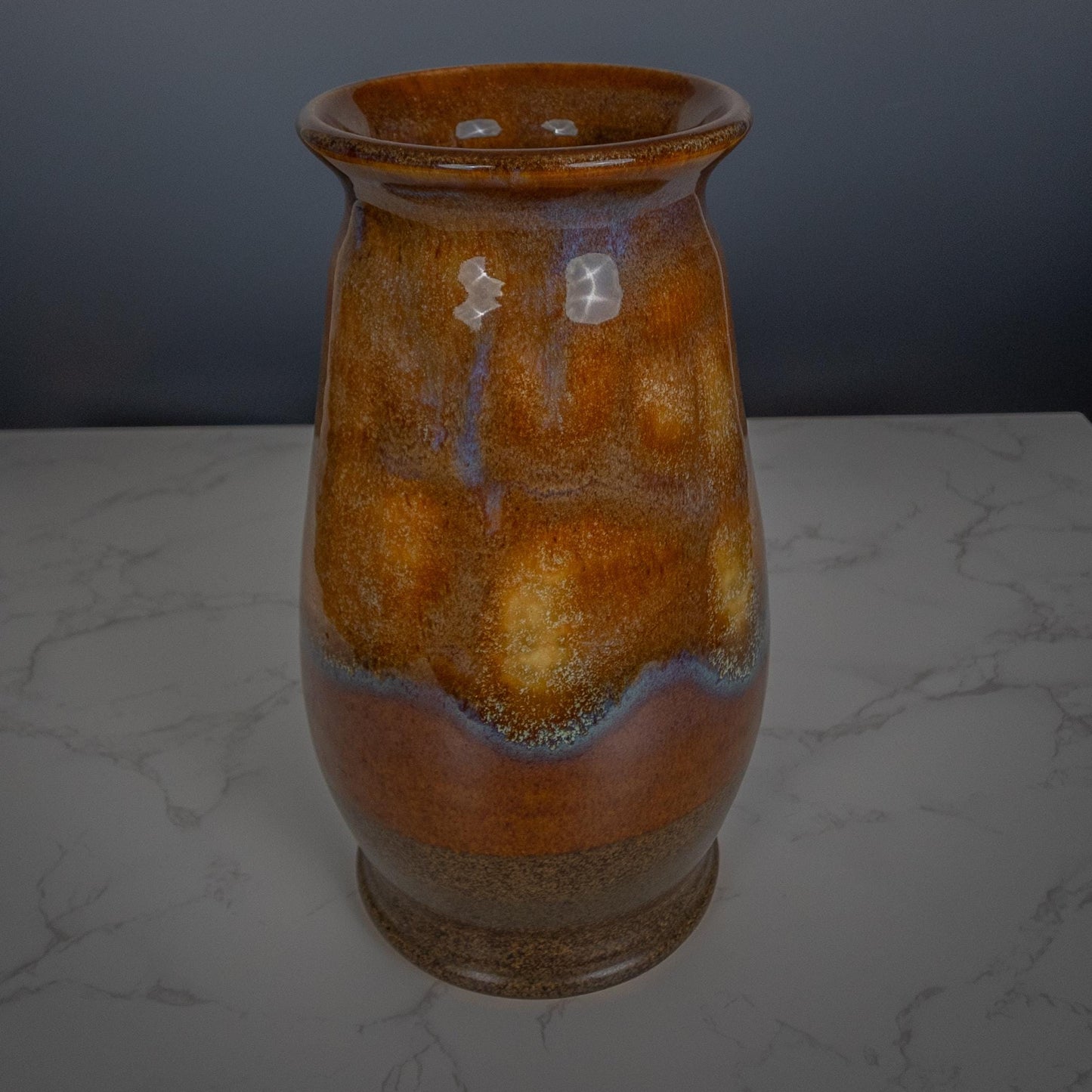 Handmade Ceramic Vase – 9.5” Tall Rustic Glaze Pottery
