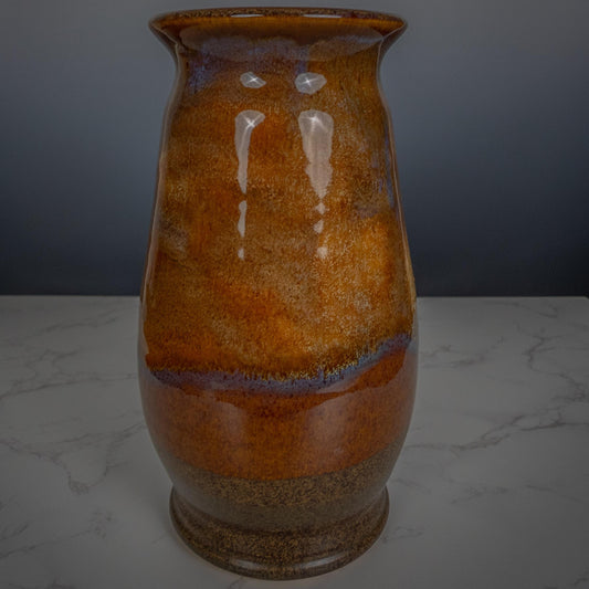 Handmade Ceramic Vase – 9.5” Tall Rustic Glaze Pottery