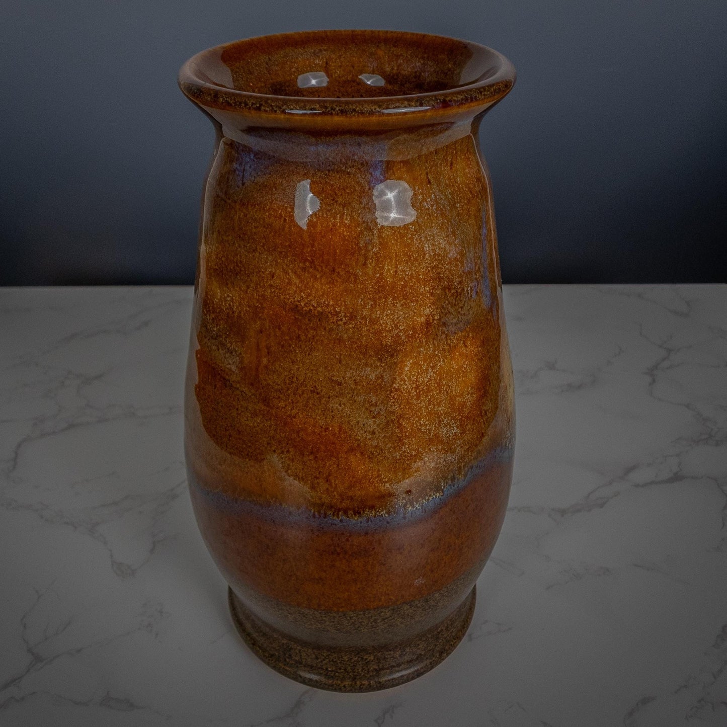 Handmade Ceramic Vase – 9.5” Tall Rustic Glaze Pottery