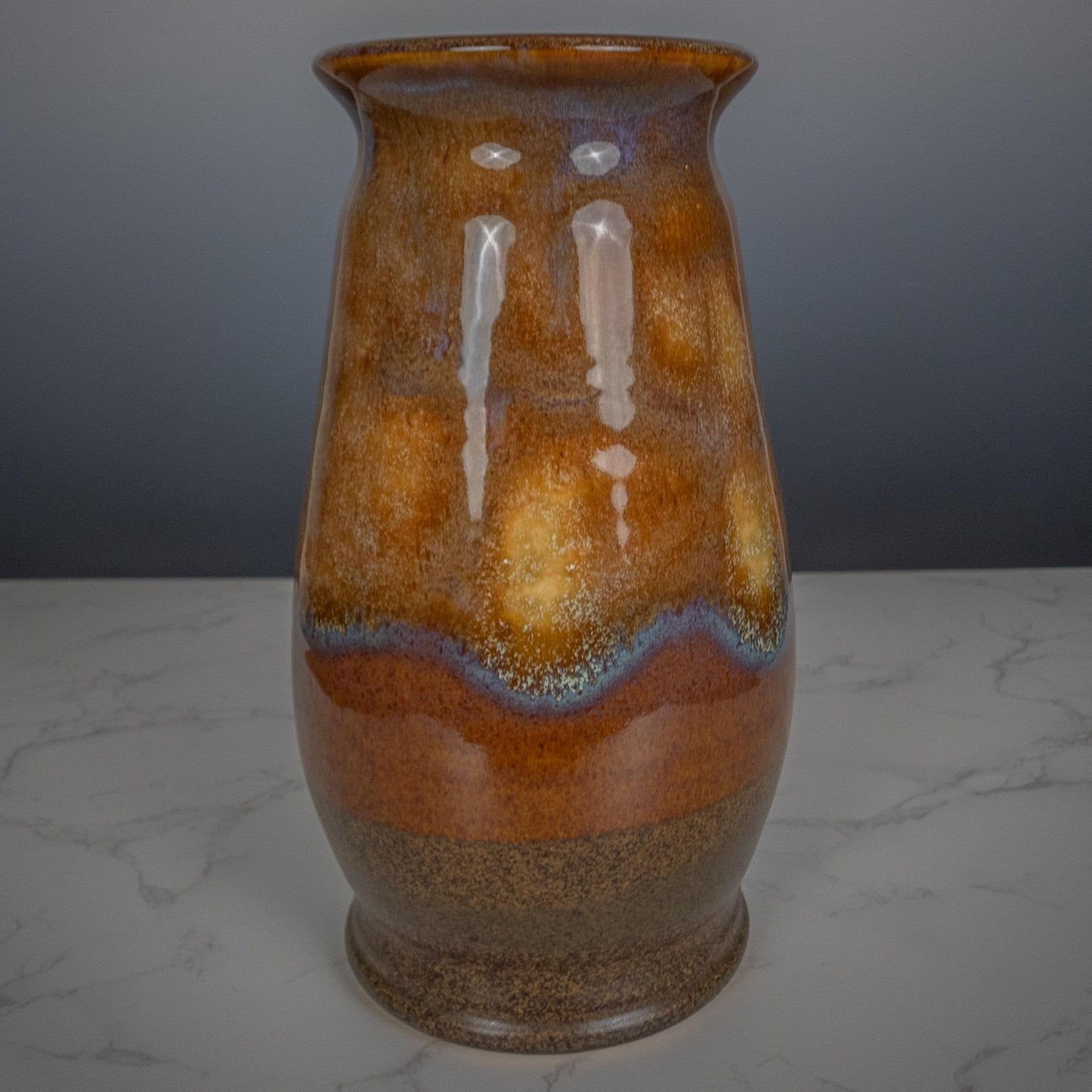 Handmade Ceramic Vase – 9.5” Tall Rustic Glaze Pottery