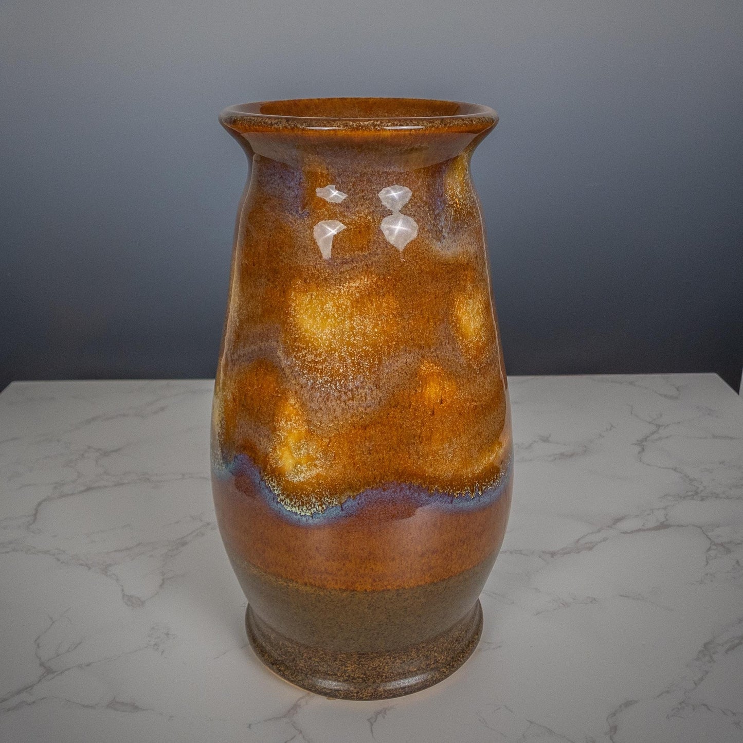 Handmade Ceramic Vase – 9.5” Tall Rustic Glaze Pottery