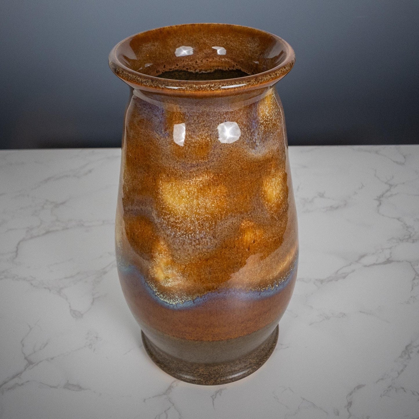 Handmade Ceramic Vase – 9.5” Tall Rustic Glaze Pottery